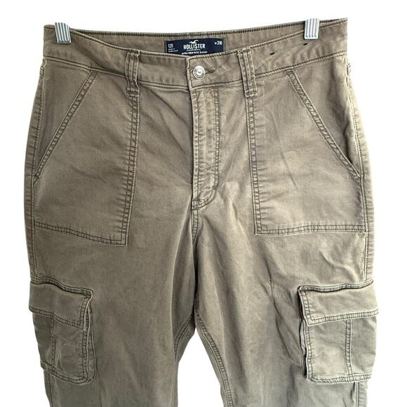 Hollister Cargo Pants Ultra High-Rise Baggy Green Womens 12R Wide Leg Grunge - Picture 2 of 13